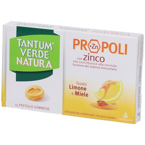 ANGELINI Tantum Verde Natura - 15 Pastiglie Gommose Limone e Miele