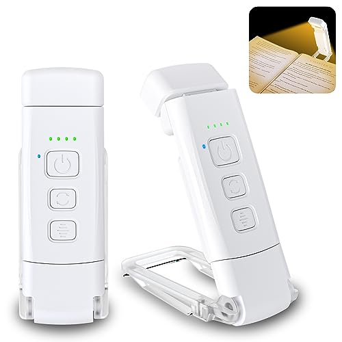 Alyvisun Luce da Lettura con Clip, Ricaricabile USB, 3 Modalità Colore e 5 Livelli Luminosità, Autonomia 80 Ore