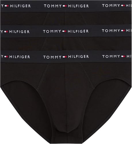 Tommy Hilfiger Uomo Slip Hipster Confezione da 3, Nero