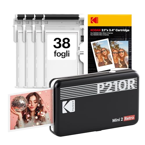 KODAK Mini 2 Retro Stampante Fotografica Portatile 5,3 x 8,6 cm 38 Fogli