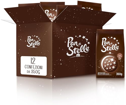 Pan di Stelle Biscotti Frollini al Cacao e Latte Fresco, 12 Confezioni da 350g