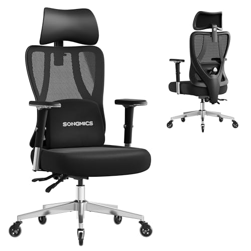 SONGMICS Sedia Ufficio Ergonomica Gaming OBN067, Supporto Lombare Regolabile