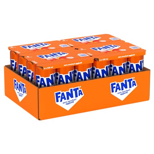 Fanta Zero Zuccheri Gusto Arancia, 24 Lattine da 330 ml