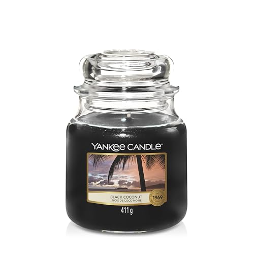 Yankee Candle Candela profumata giara media Noce di cocco nera