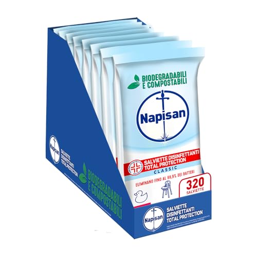 Napisan Salviette Disinfettanti Total Protection, 8 Pacchi x 40 Salviette