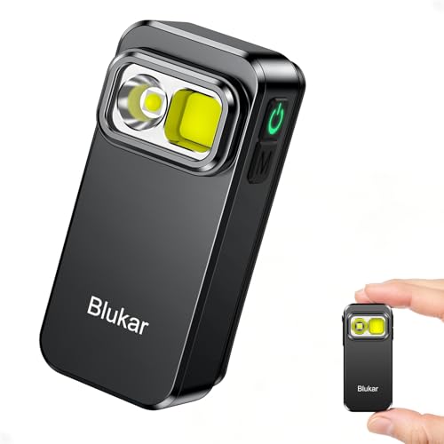 Blukar Torcia EDC Mini LED Ricaricabile 3 Fonti di Luce