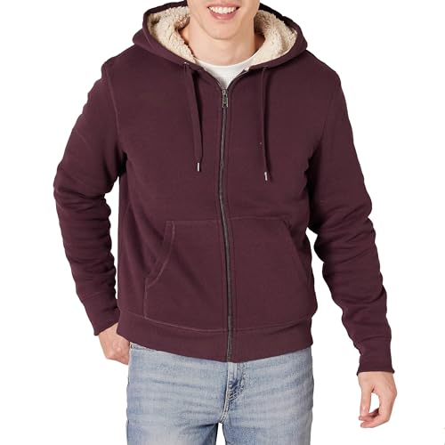 Amazon Essentials Felpa con Cappuccio e Cerniera Integrale in Pile Foderata in Sherpa Uomo