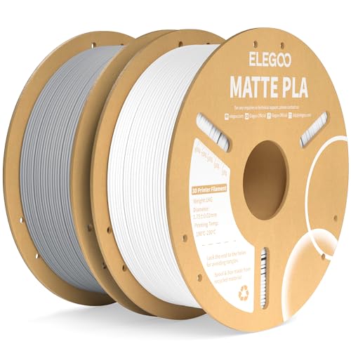 ELEGOO PLA Matte 2 kg Bianco e Grigio, 1,75 mm
