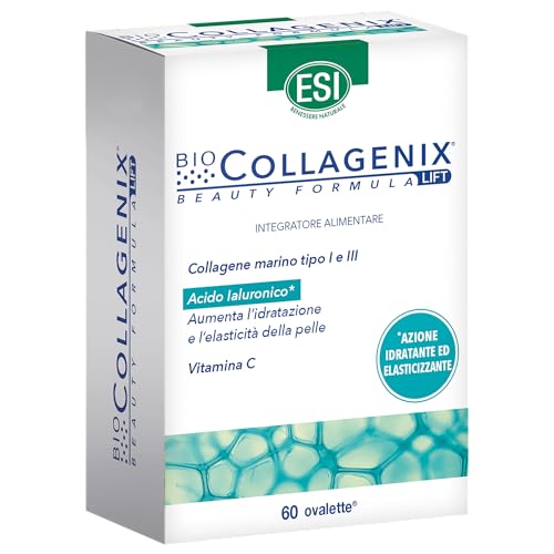 ESI Biocollagenix Integratore Antiage Collagene Marino Acido Ialuronico 60 Ovalette