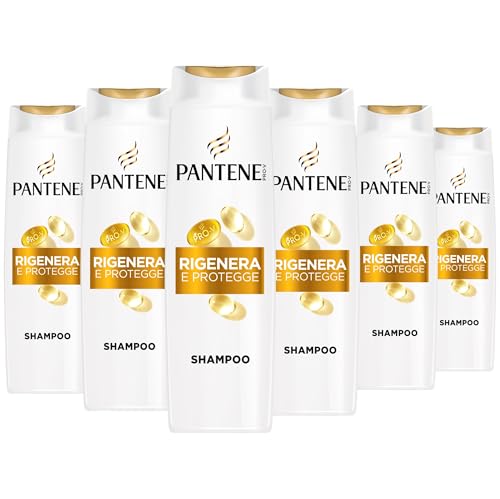 Pantene Pro-V Shampoo Rigenera e Protegge Capelli Deboli, Secchi, Danneggiati, 6x300ml