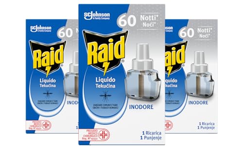 Raid Liquido Elettrico Antizanzare 3 Ricariche 60 Notti