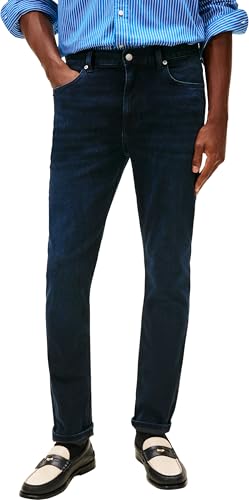 Tommy Hilfiger Uomo Jeans Bleecker Calder Slim Fit, Blu (Calder Blue Black)
