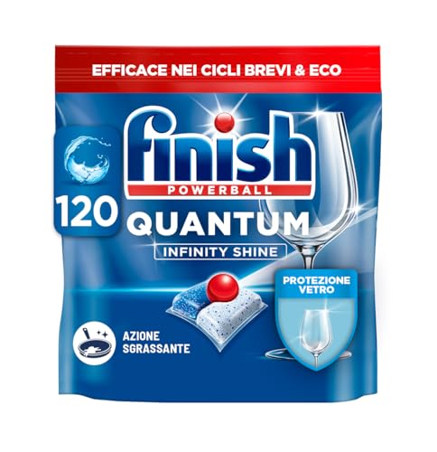 Finish Quantum Infinity Shine Pastiglie Lavastoviglie, 120 Capsule