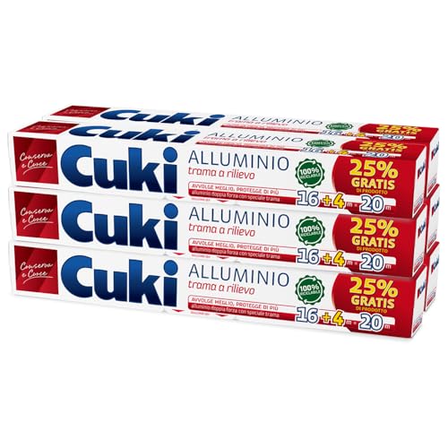 Cuki Alluminio Alustrong con Trama a Rilievo, 6 Confezioni