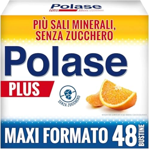 Polase Plus Magnesio e Potassio Integratore Sali Minerali, Gusto Arancia e Mandarino, 48 Bustine
