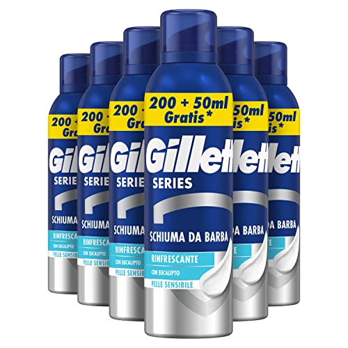 Gillette Series Schiuma da Barba Rinfrescante Eucalipto 250ml X6