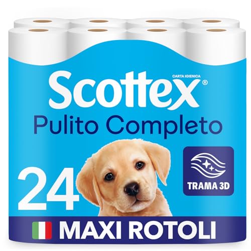 Scottex Carta Igienica Pulito Completo, 24 Rotoli
