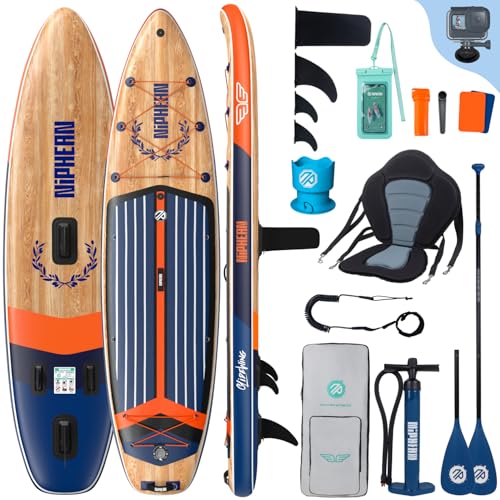 Niphean (Extra Grande) Tavola SUP Gonfiabile per 2+1 Persone/Famiglia, Stand Up Paddle Board con (Facile per Principianti) StabilTrac Pinna, Custodia Impermeabile, SUP Gonfiabile Adulti, Idee Regalo