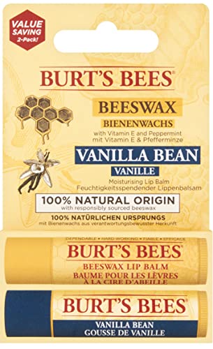 Burt's Bees Balsamo Labbra Cera d'Api e Vaniglia, Confezione da 2