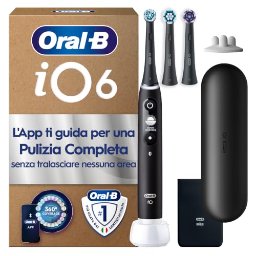 Oral-B iO 6 Spazzolino Elettrico Ricaricabile con 3 Testine e Custodia