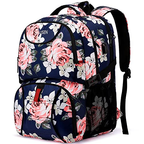 Zaino Donna 50L Impermeabile con Porta PC 17.3" e Caricatore USB