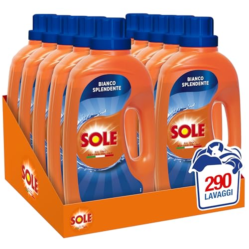 Sole Detersivo Lavatrice Liquido Bianco Splendente, 290 Lavaggi (10x29)
