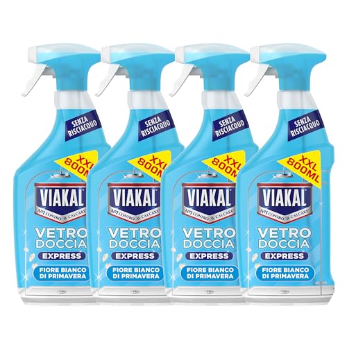 Viakal Vetro Doccia Express Spray Fiori bianchi 4x800ml