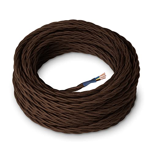 Amarcords - Cavo elettrico tessile colore MARRONE, trecciato, seta