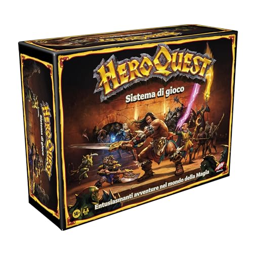 Hasbro Gaming Avalon Hill HeroQuest Gioco da Tavolo Strategico Fantasy per 2-5 Giocatori