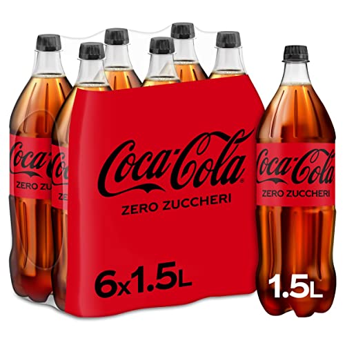 Coca-Cola Zero Zuccheri Bevanda Analcolica, 6 Bottiglie da 1.5 L