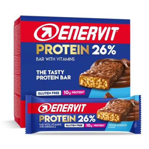 Enervit Protein Bar 26% Coco Choco, Barrette Proteiche 10g Proteine, 12x40g