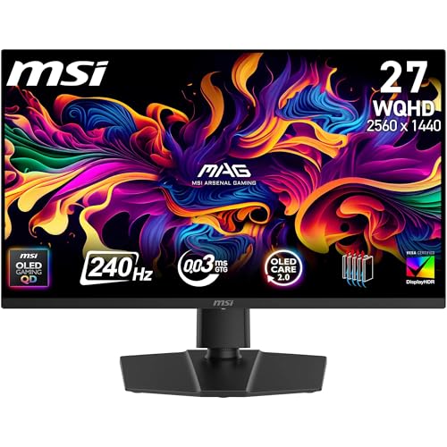 MSI MAG 273QP QD-OLED Monitor Gaming 26.5" WQHD