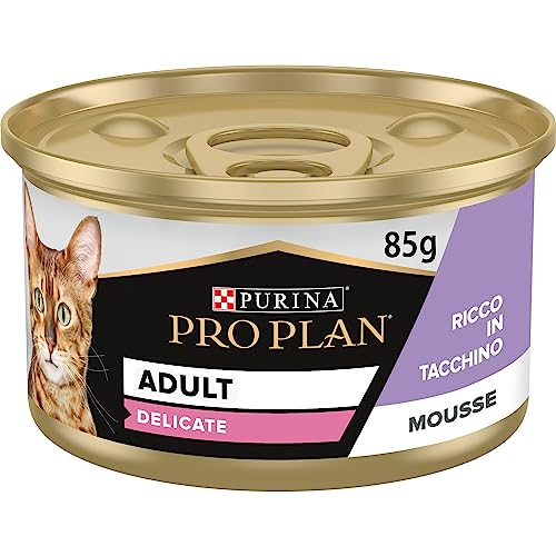 PURINA PRO PLAN Delicate Gatto Mousse con Tacchino, 24x85g
