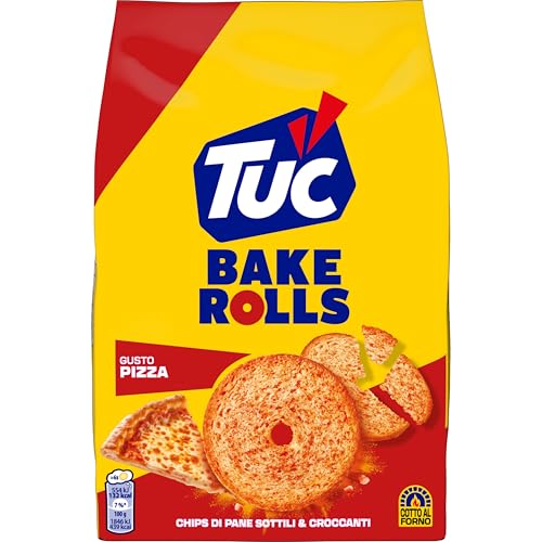 Tuc Bake Rolls, Gusto Pizza, Chips di Pane Cotte al Forno, Sottili e Croccanti, 150g