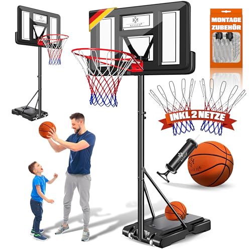 KESSER Set cestini basket regolabili 160-210 cm con pompa e 2 reti