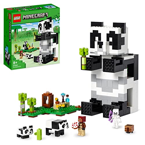 LEGO Minecraft Il Rifugio del Panda 21245, Set da Costruzione con Personaggi e Animali