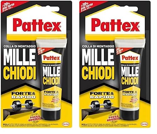 Pattex Millechiodi Forte & adesivo di montaggio al muro, adesivo extra forte