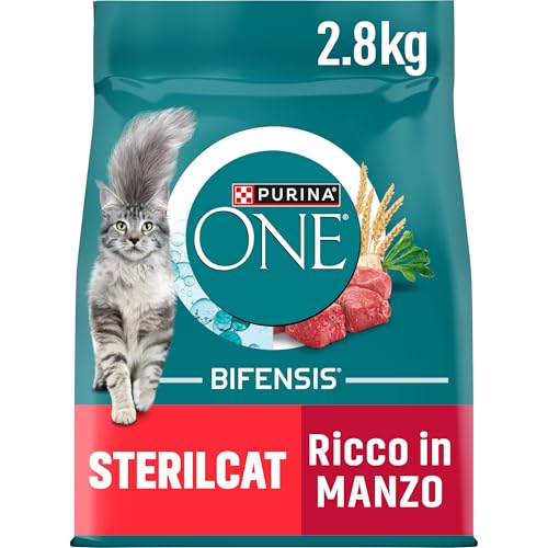 PURINA ONE Bifensis Sterilcat Crocchette Gatti Adulti Sterilizzati con Manzo, 2,8 kg