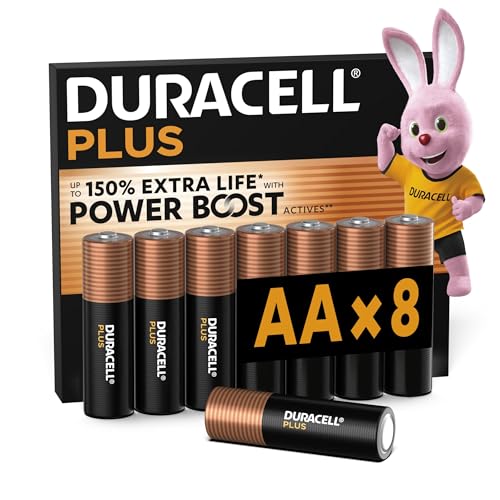 DURACELL Batterie Plus AA Alcaline 1,5V, Confezione da 8