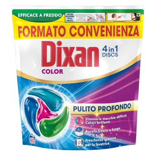 Dixan DISCS 4in1 Color Capsule Lavatrice, 60 Lavaggi