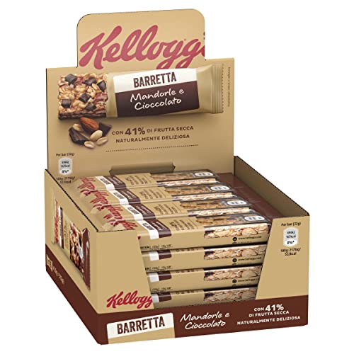 Kellogg's Barretta Cereali Mandorle e Cioccolato, 16 Barrette