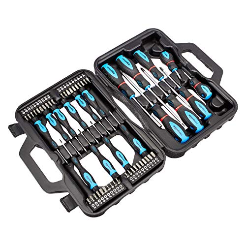 Amazon Basics Set Cacciaviti di Precisione 58 Pezzi, Croce, Taglio e Torx