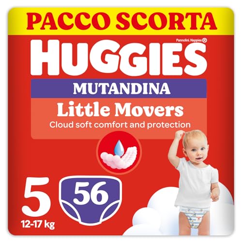 Huggies Little Movers Mutandine Taglia 5, 56 pezzi