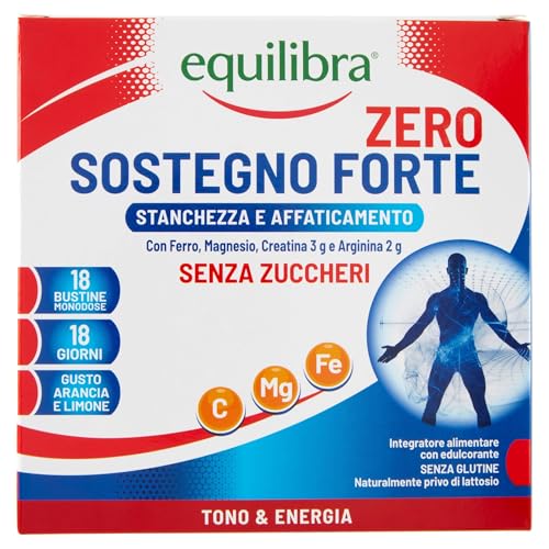 Equilibra Sostegno Forte Zero Integratore Stanchezza, 18 Bustine