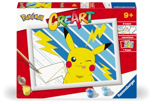 Ravensburger CreArt Pokémon Pikachu, Kit Pittura con Numeri 25x18 cm