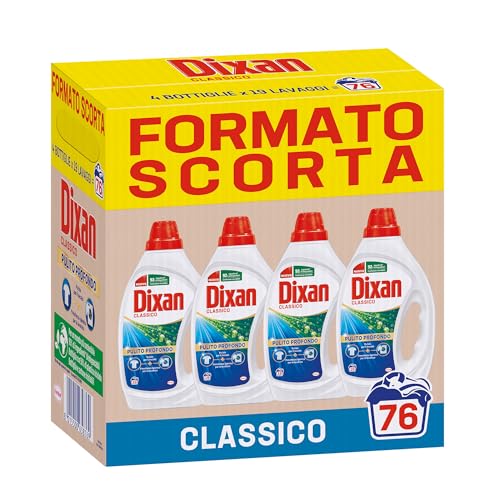 Dixan Liquido Classico Detersivo Lavatrice 4 x 19 Lavaggi