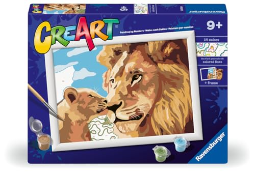 Ravensburger CreArt Leone e cucciolo, kit pittura con numeri