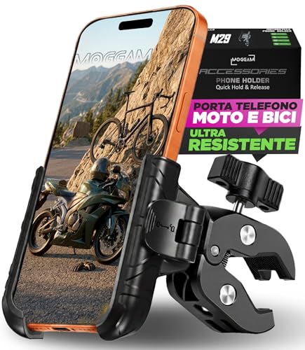 MOGGAM Porta Telefono Bici Antivibrazione Morsetto Alluminio 360°