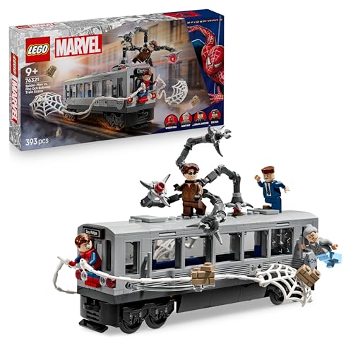 LEGO Marvel Spider-Man Contro Doc Ock: Duello sul Treno - Set da Collezione con 4 Minifigure