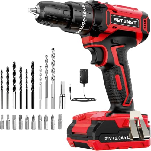 BETENST Avvitatore a Batteria 21V, Trapano Avvitatore con Batteria 2000mAh